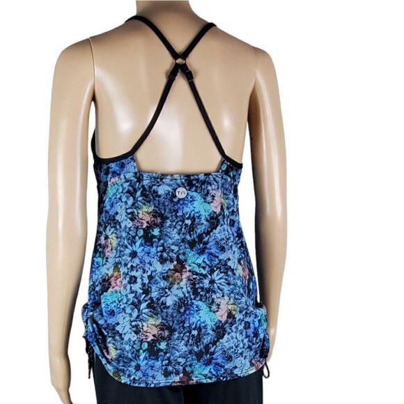 TYR Blue & Black Floral Swim Top - Picture 2 of 6